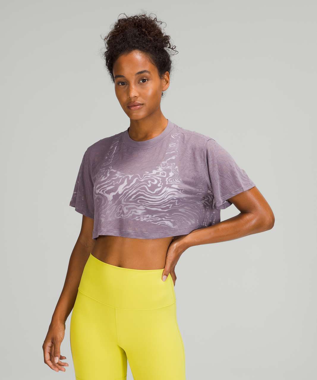 Lululemon All Yours Cropped T-Shirt *Veil - Dusky Lavender