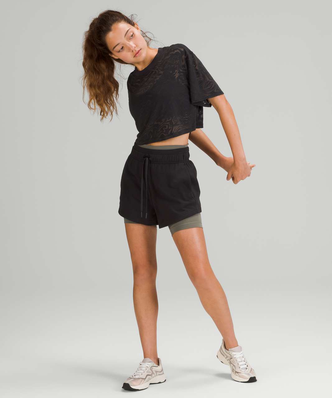 Lululemon All Yours Cropped T-Shirt *Veil - Black