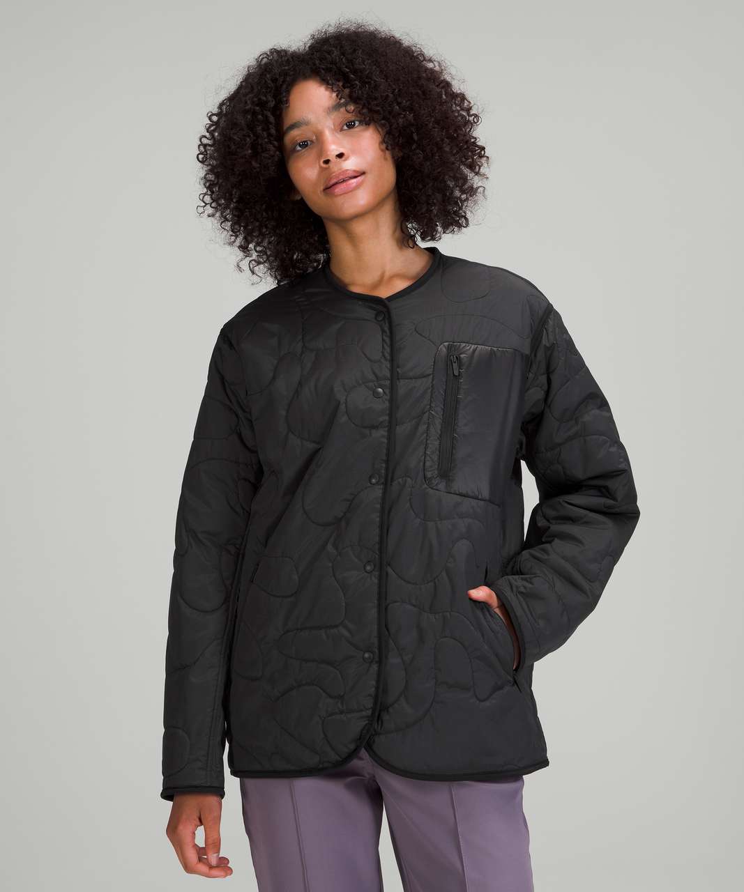 Lululemon Insulated Quilted Jacket - Heathered Black - lulu fanatics