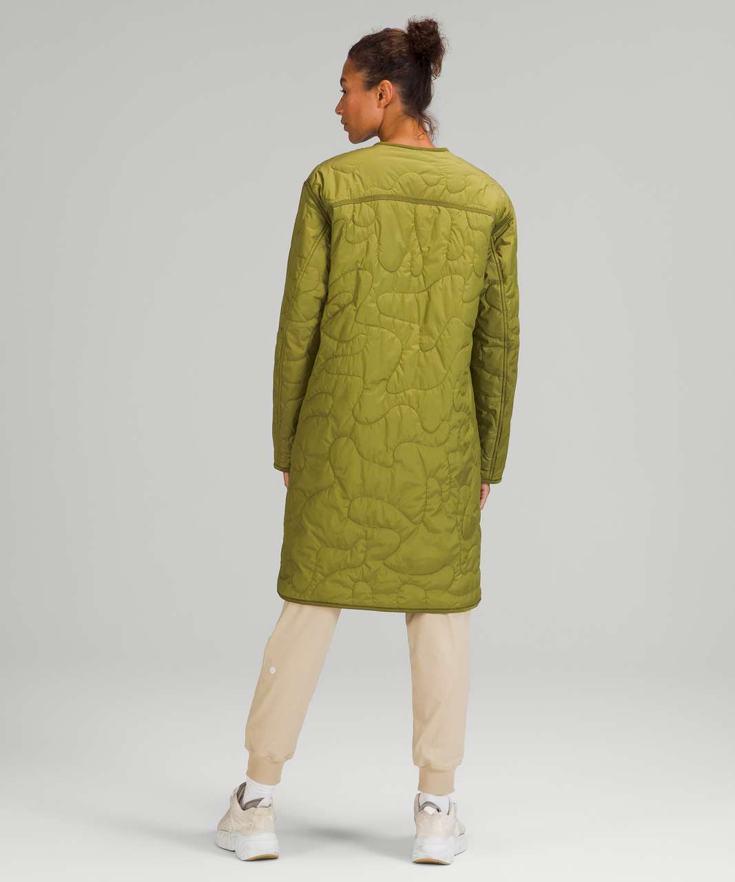 Lululemon Insulated Quilted Long Bomber - Heathered Juniper Green