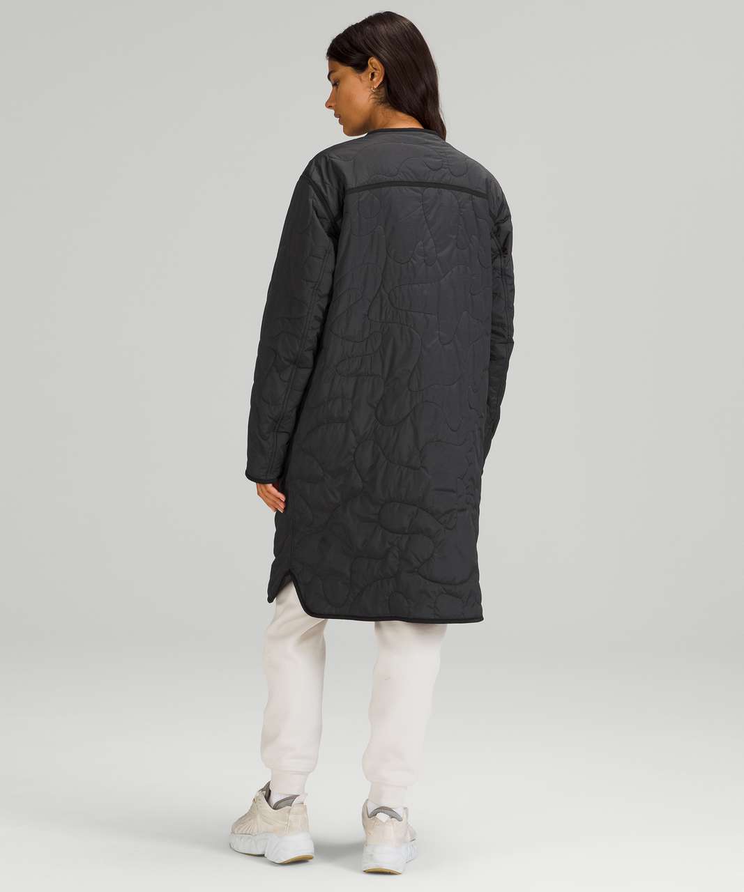 Lululemon Insulated Quilted Long Bomber - Heathered Black