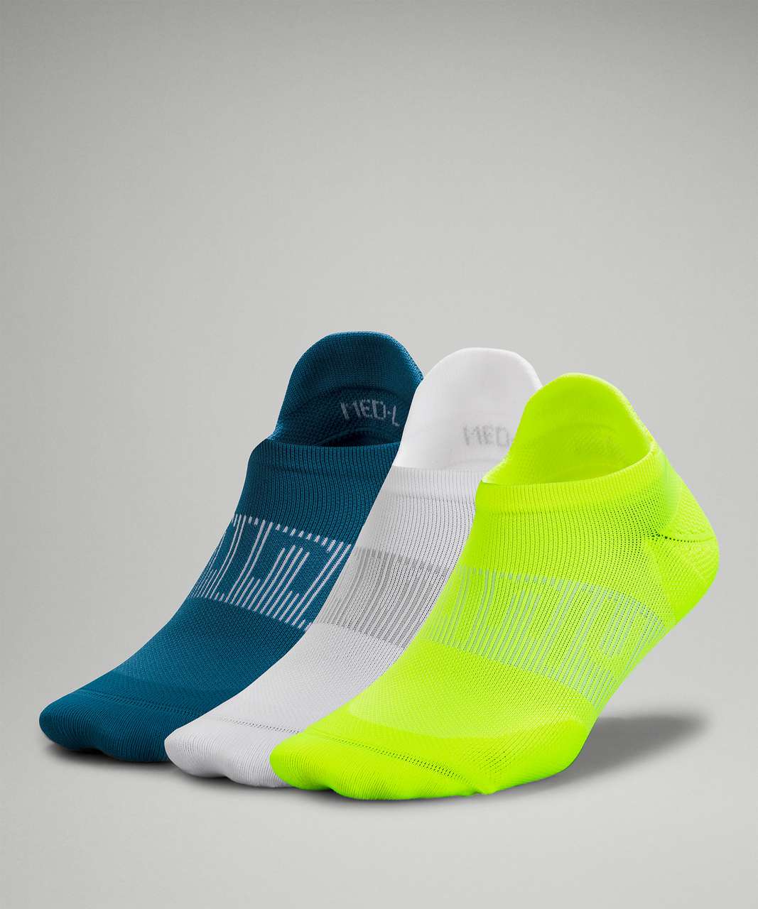 Lululemon Power Stride Tab Sock *3 Pack - Highlight Yellow / White / Capture Blue