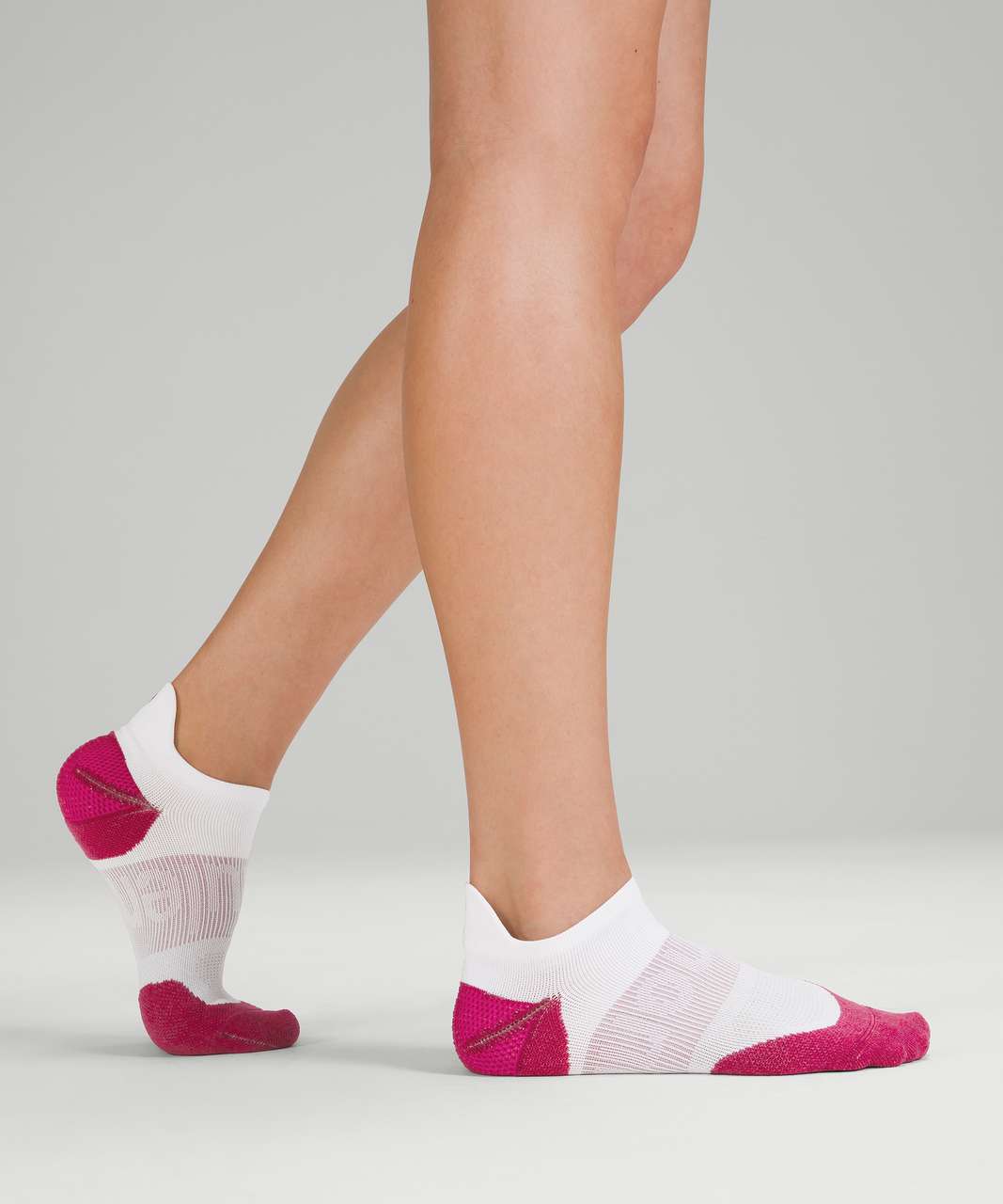 Lululemon Power Stride Tab Sock *Anti-Stink - White / Pink Lychee