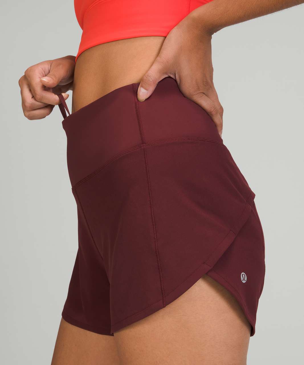 Lululemon Speed Up High-Rise Short 4 - Dark Red - lulu fanatics