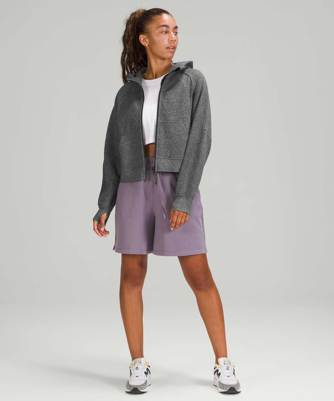 Lululemon Scuba Oversized Full Zip - Heathered Speckled Black