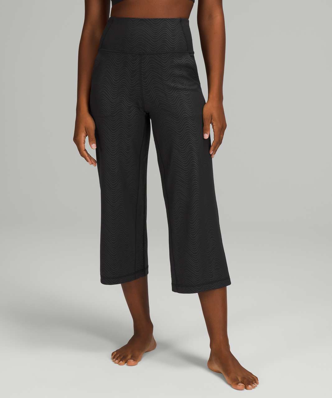 Lululemon Align Wide Leg Super-High-Rise Crop *23 - Aqueous Emboss Black -  lulu fanatics