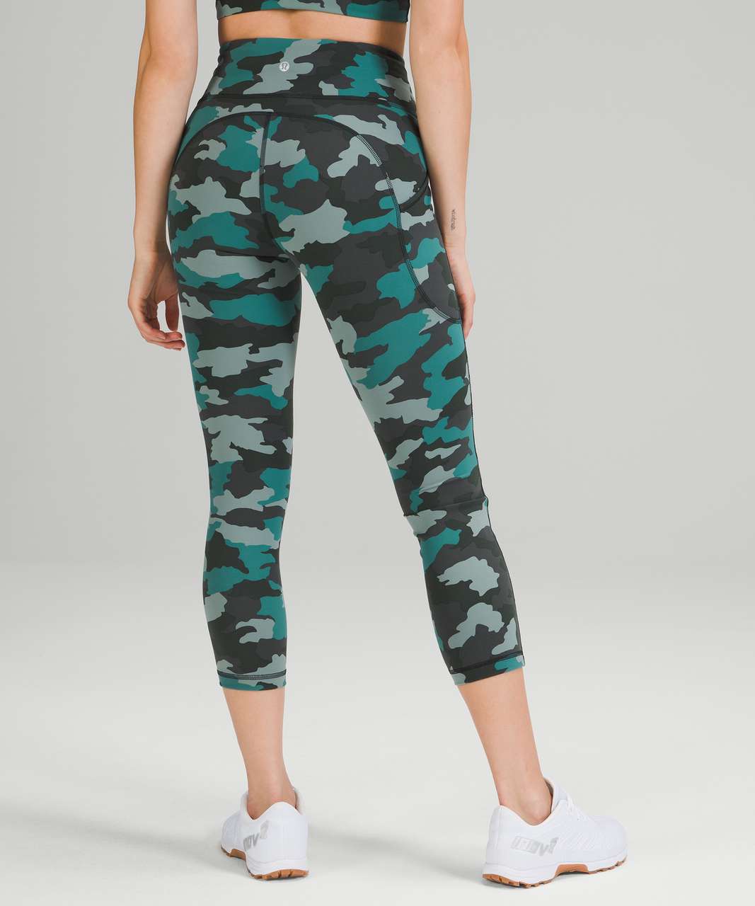 Lululemon Invigorate High-Rise Crop 23 - Heritage 365 Camo Tidewater Teal  Multi - lulu fanatics