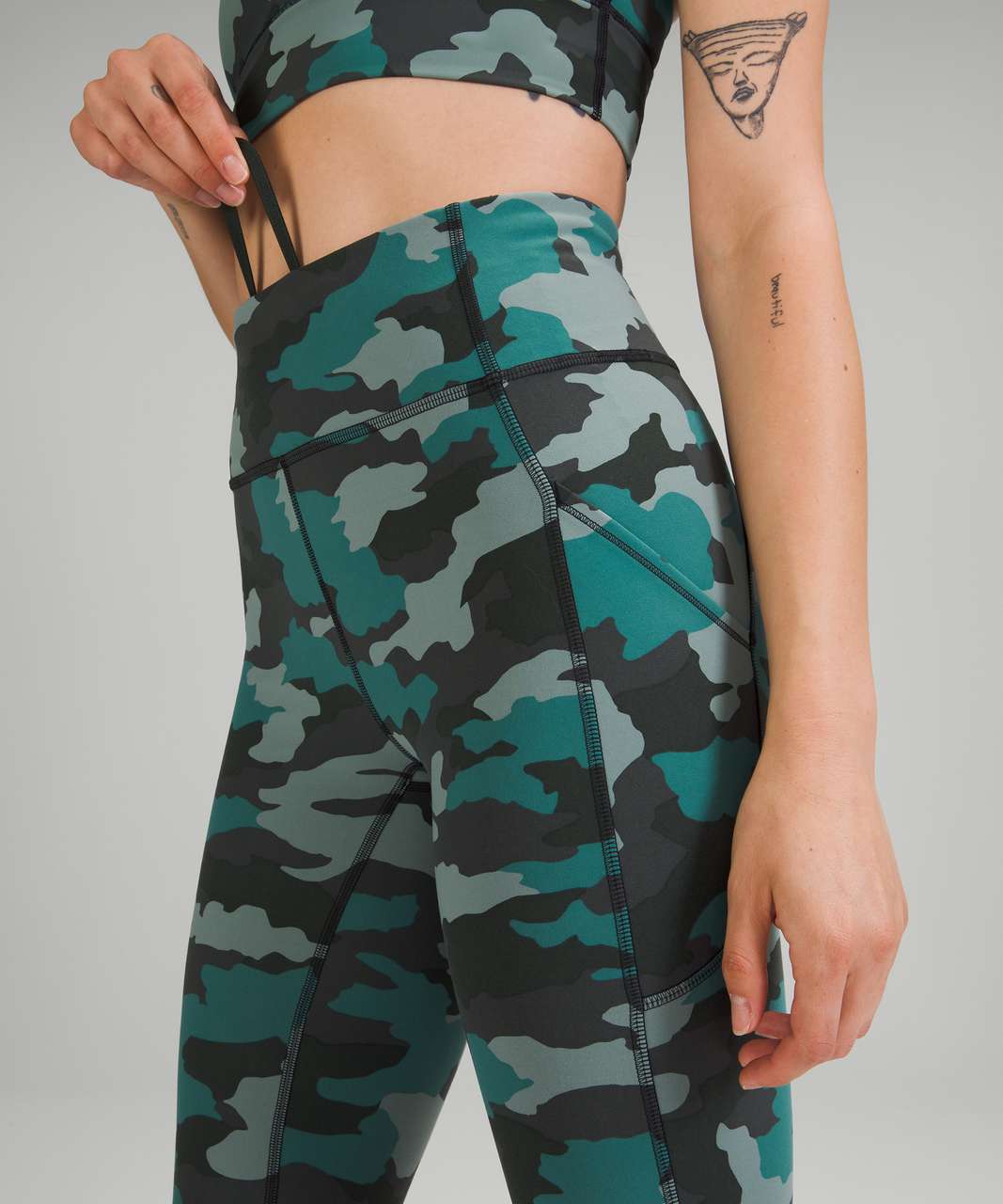 Lululemon Fast and Free High Rise Crop 23 - Heritage 365 Camo