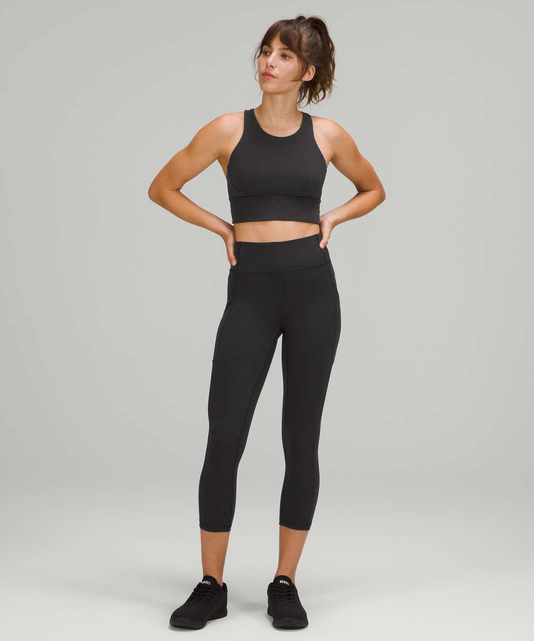 Lululemon Invigorate High-Rise Crop 23" - Heathered Black