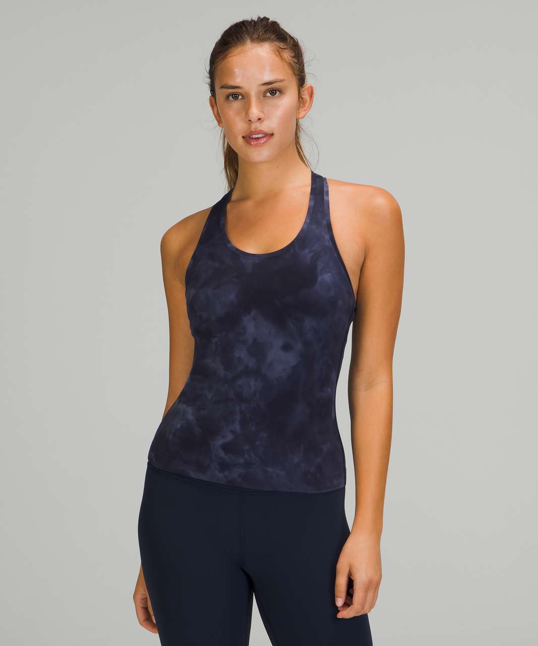 Lululemon Cool Racerback Tank Top Shorter Length - Diamond Dye Asphalt Grey True Navy