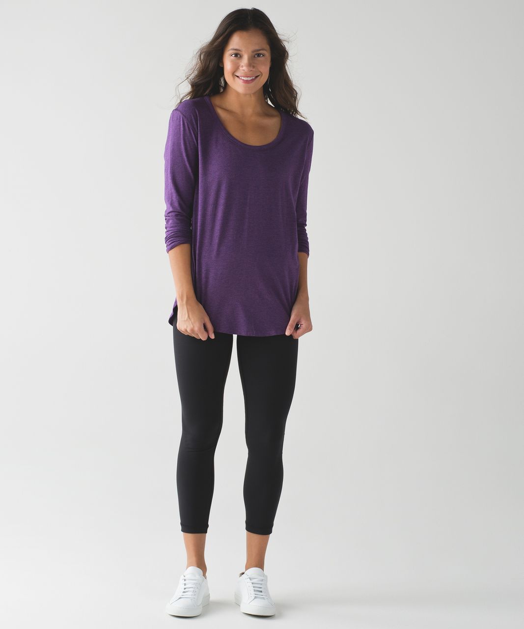 Lululemon Love Scoop Long Sleeve - Heathered Darkest Magenta