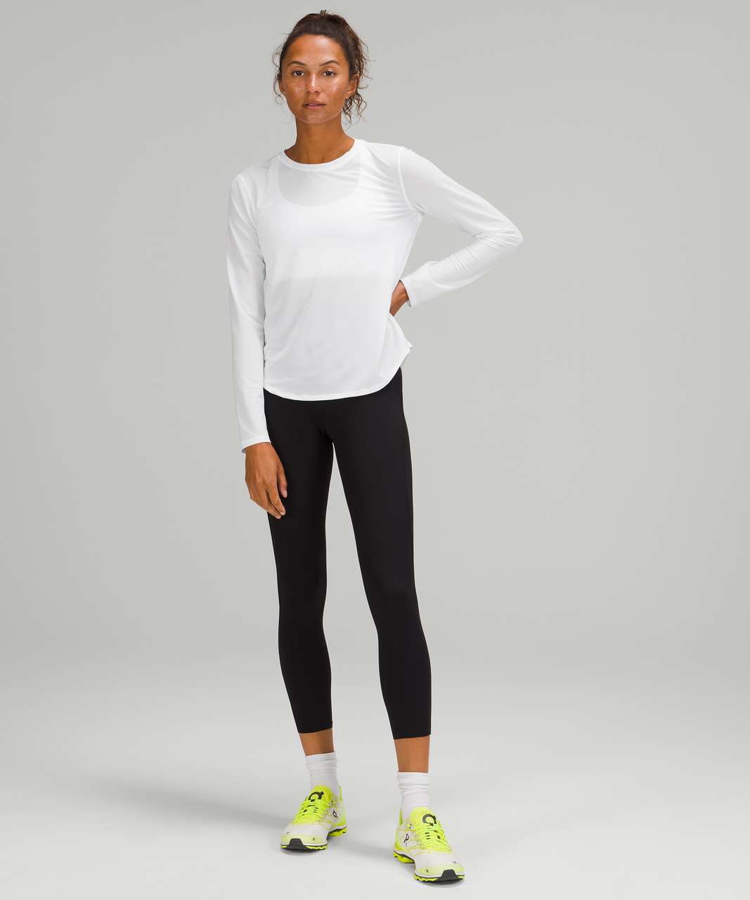 Lululemon High Neck Running and Training Long Sleeve - White - lulu fanatics