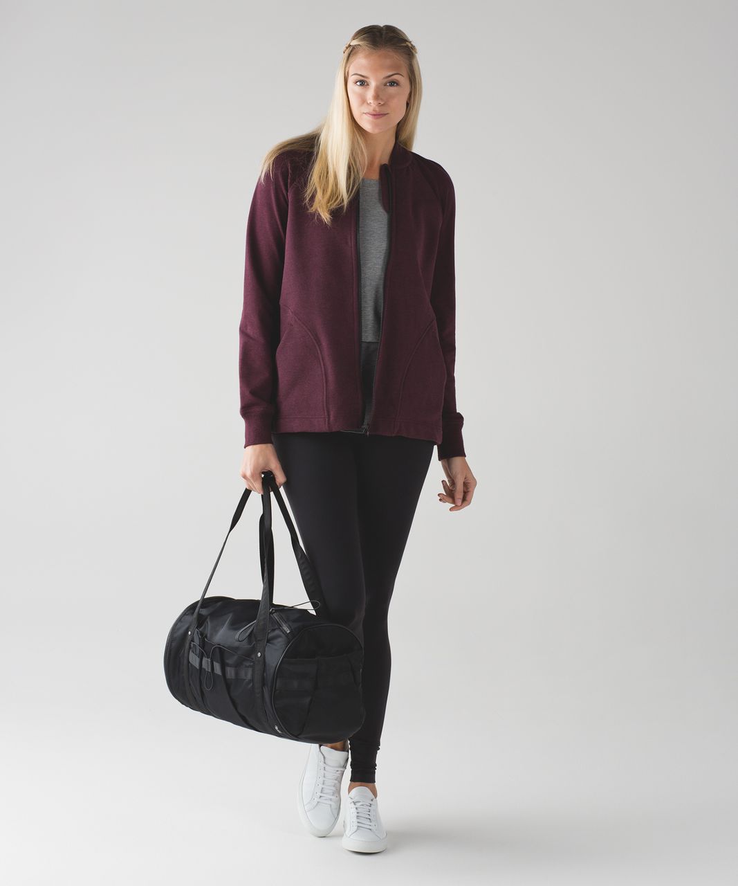 Lululemon Pleat To Street Bomber - Heathered Bordeaux Drama - lulu