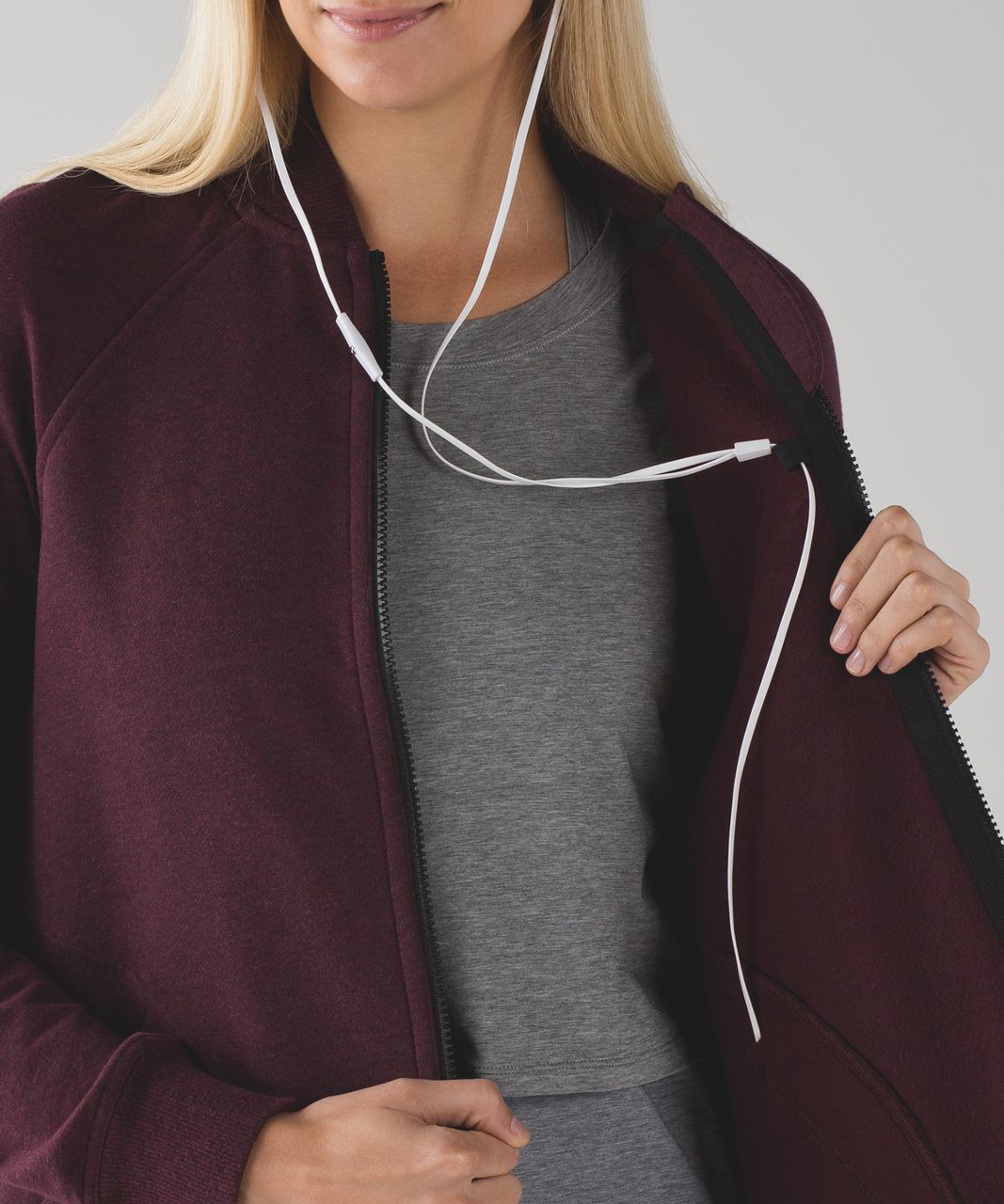 Lululemon Pleat To Street Bomber - Heathered Bordeaux Drama