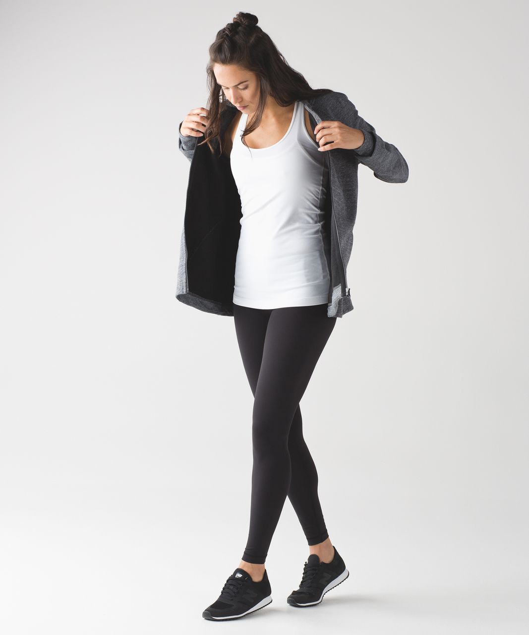 Lululemon Pleat to Street Bomber Jacket Heathered Gray Pockets