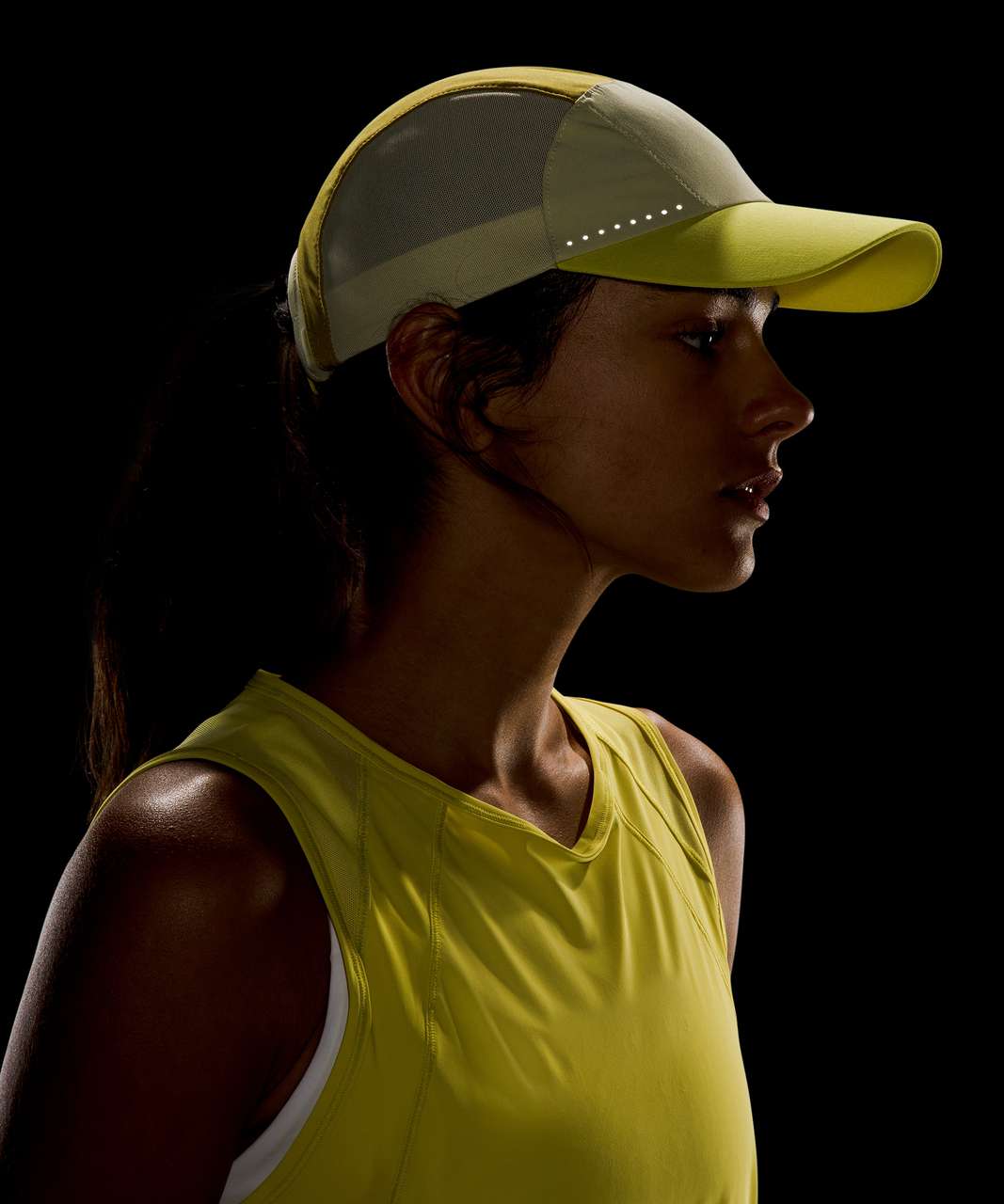 Lululemon Fast and Free Womens Run Hat Elite - Auric Gold / Dew Green / Yellow Serpentine