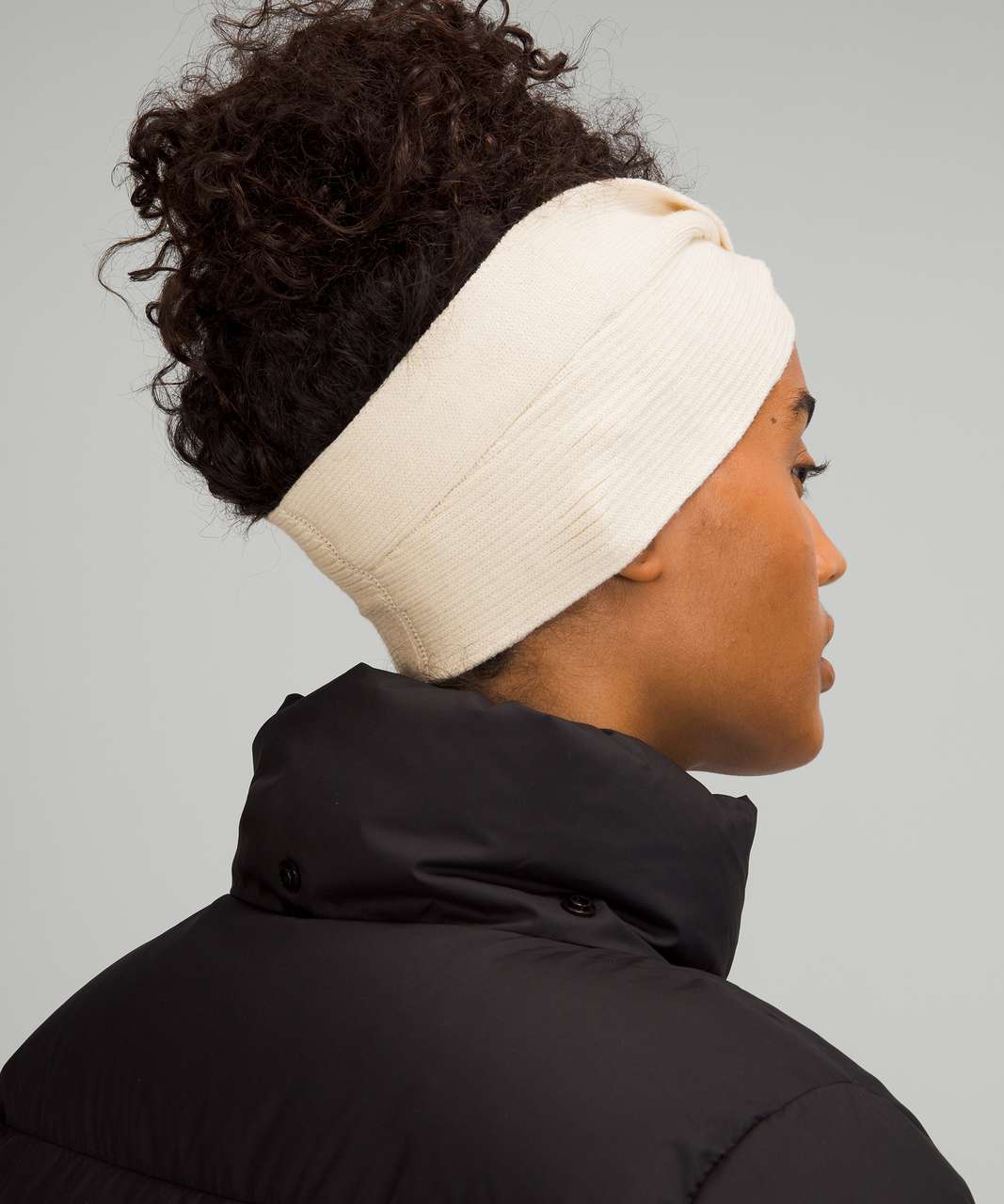 Lululemon Twist Knit Ear Warmer - Heathered White Opal