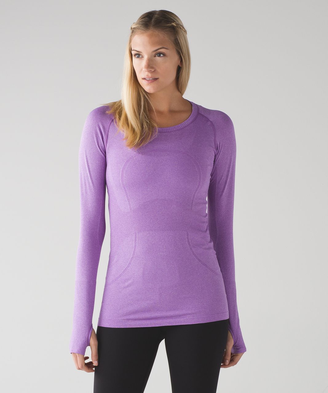 Lululemon Swiftly Tech Long Sleeve Crew - Heathered Power Purple - lulu  fanatics