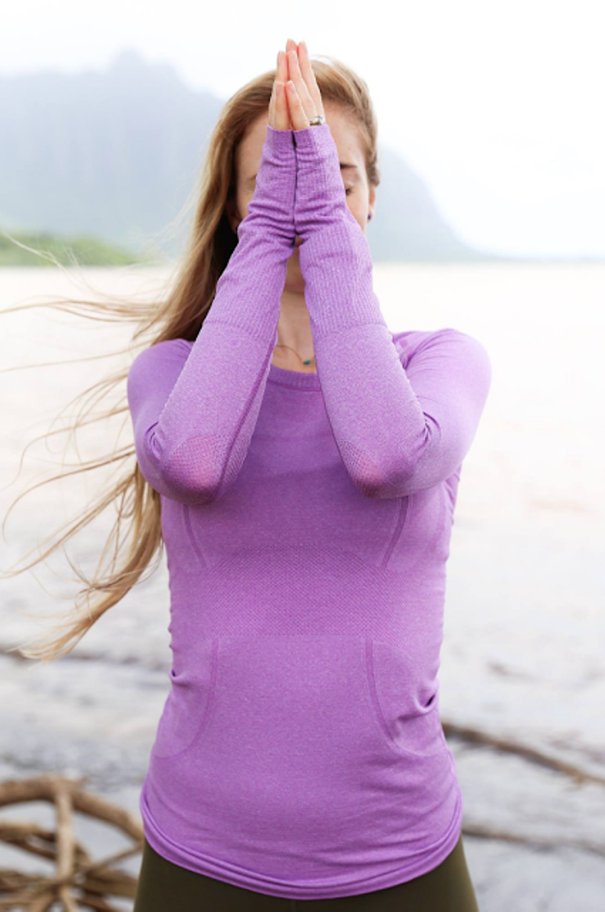 Lululemon Swiftly Tech Long Sleeve Crew - Heathered Moonlit Magenta