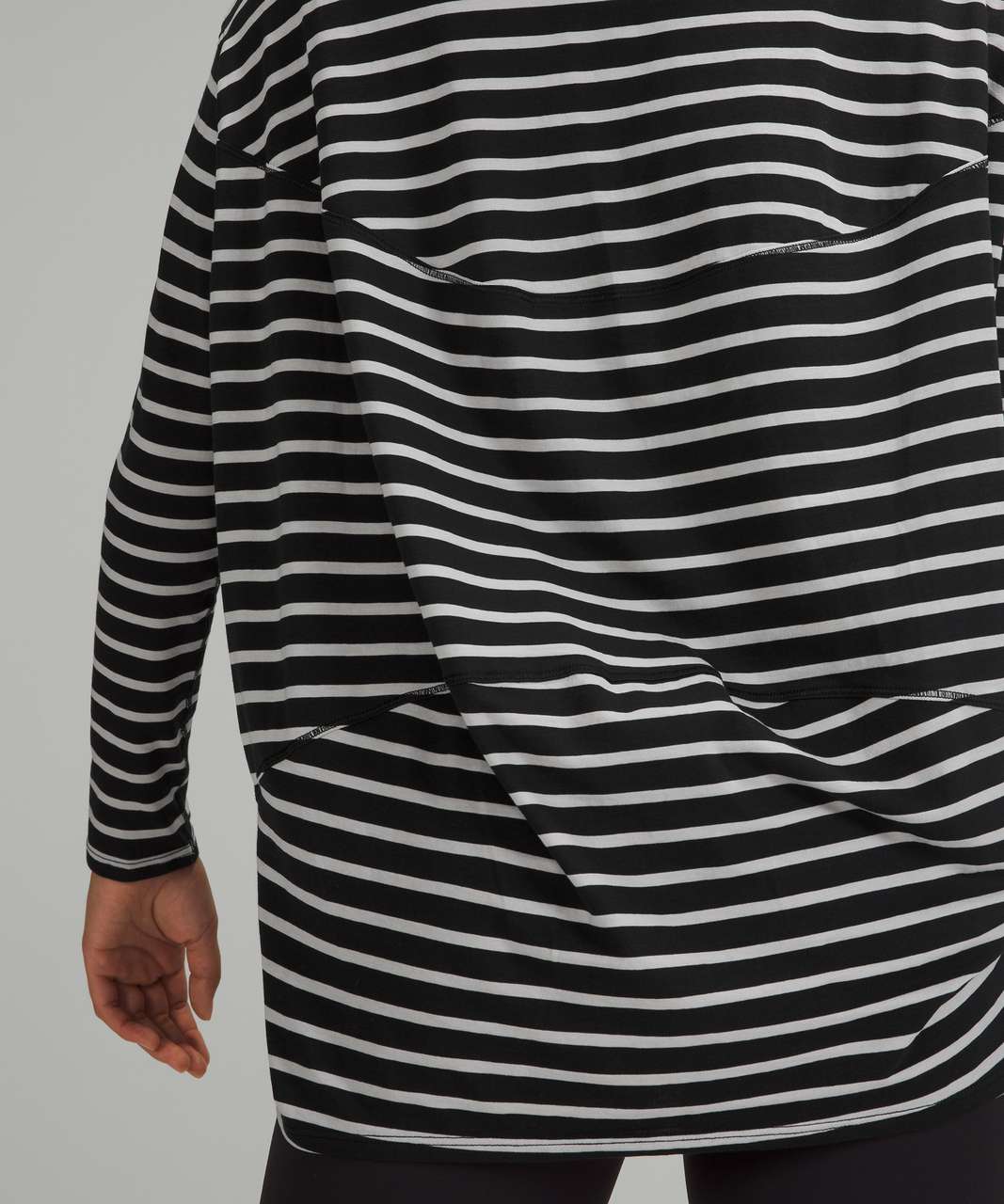 Lululemon Back In Action Long Sleeve Shirt - Yachtie Stripe Black Chrome