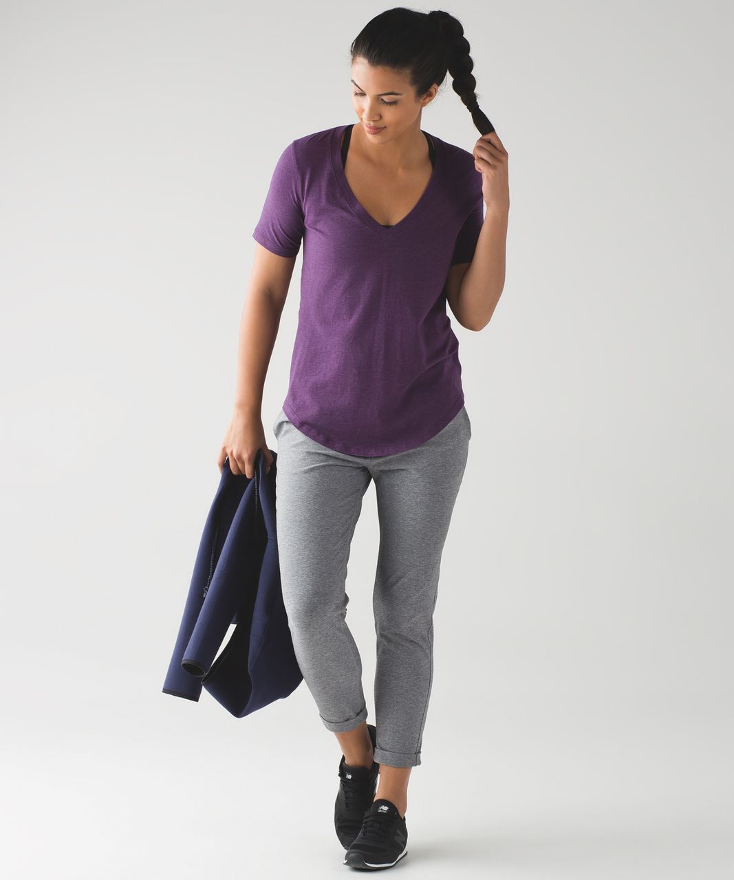 Lululemon Love Tee III - Heathered Darkest Magenta