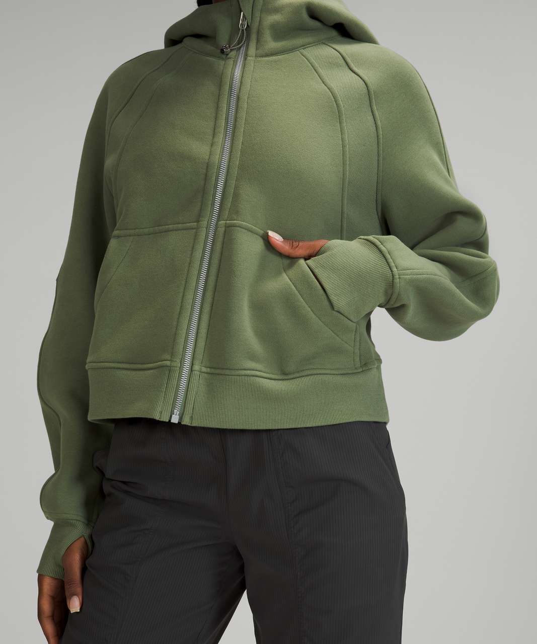 Lululemon Scuba Oversized Full Zip - Green Twill