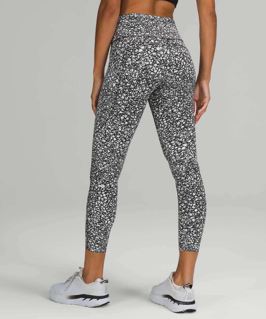 Lululemon Fast and Free High-Rise Tight 25" *Nulux - Venture Floral Alpine White Black