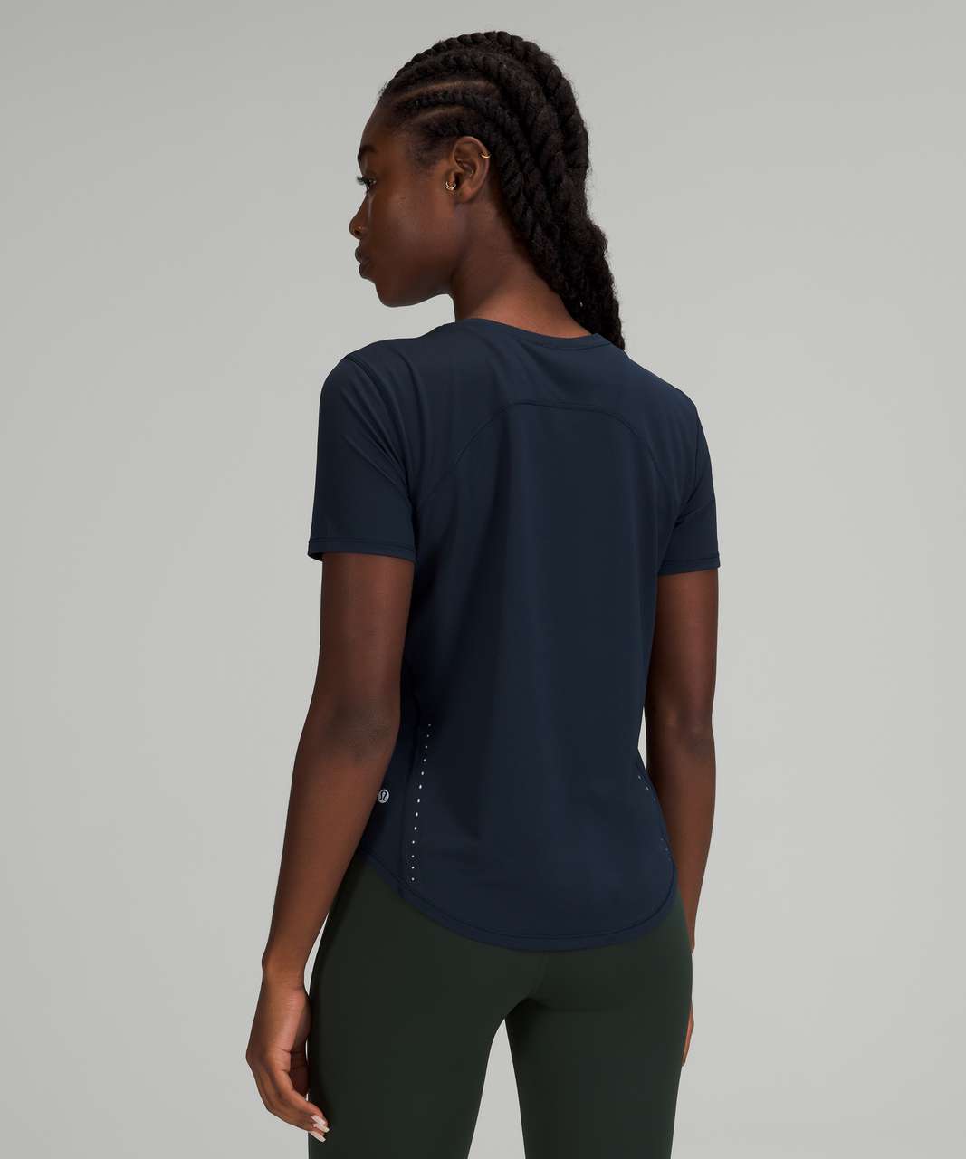 Lululemon High Neck Running and Training T-Shirt - True Navy