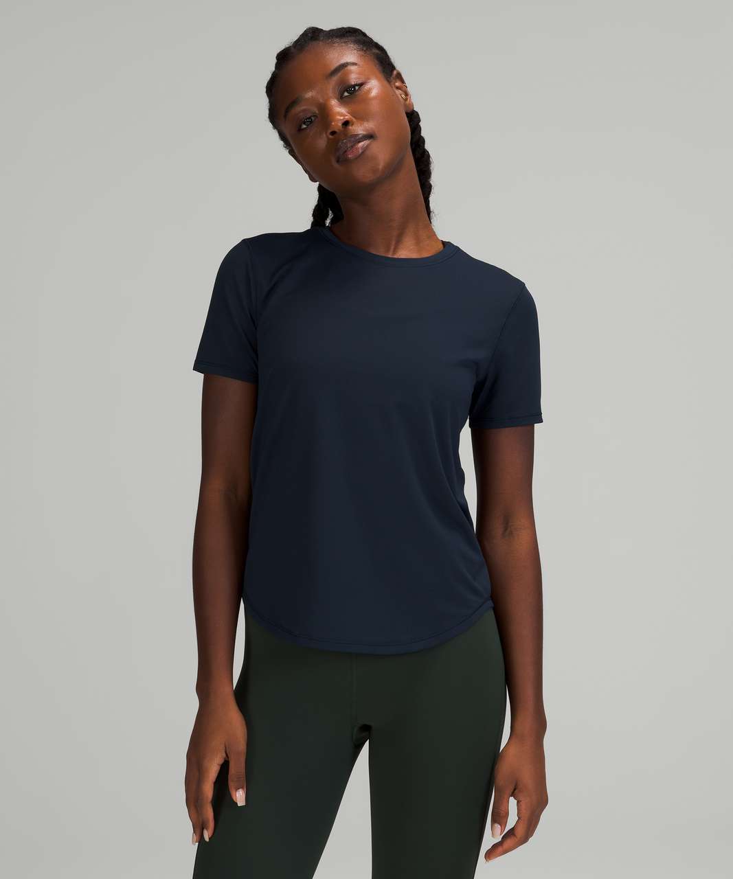 Lululemon High Neck Running and Training T-Shirt - True Navy - lulu ...