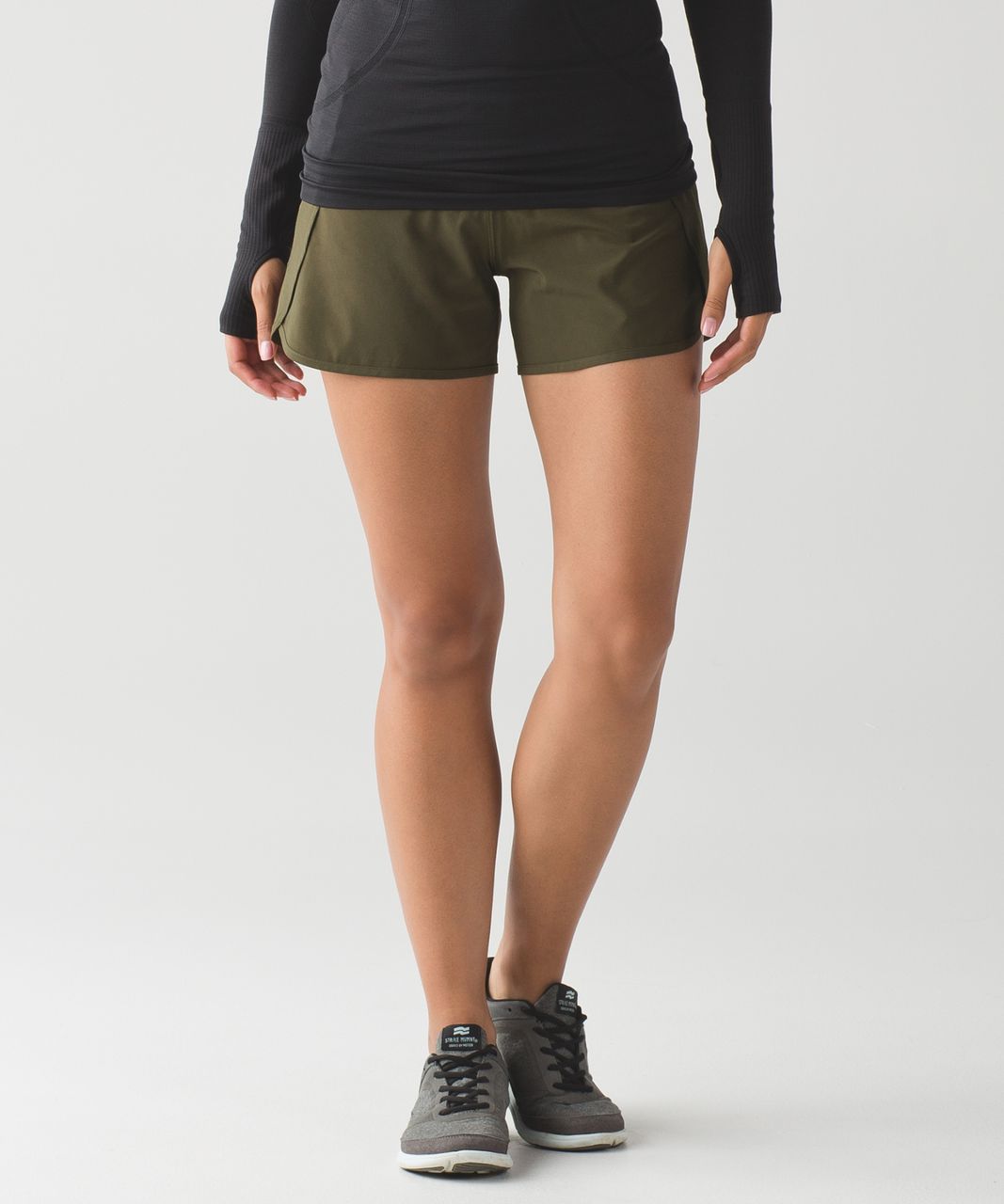 green lululemon shorts