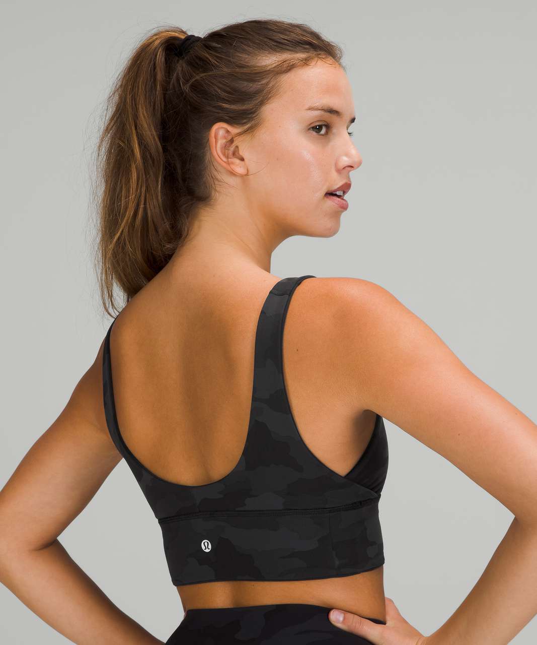 Charcoal Cage Back Reflective Sports Bra