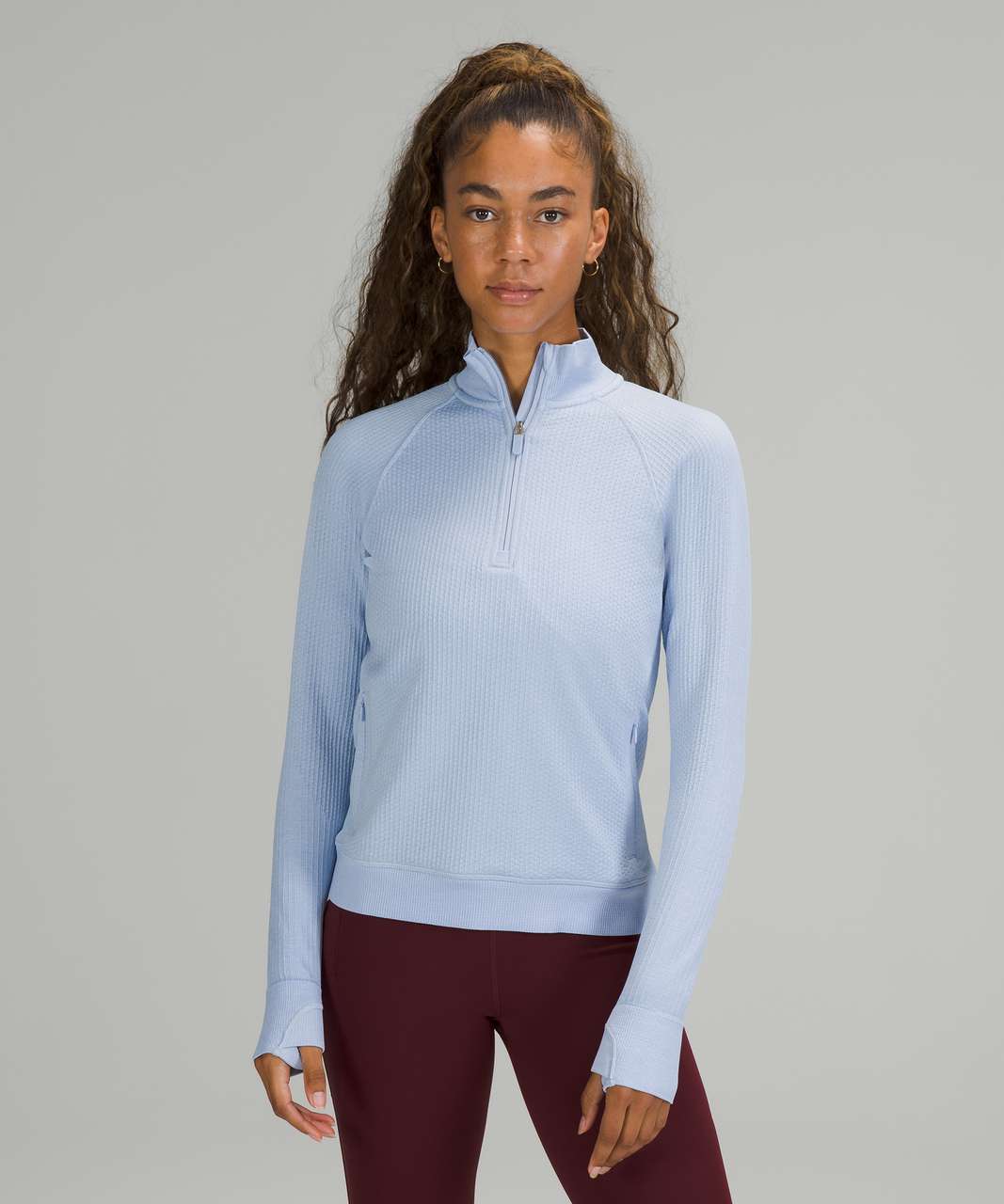 Lululemon Engineered Warmth Half Zip - Blue Linen / Blue Linen