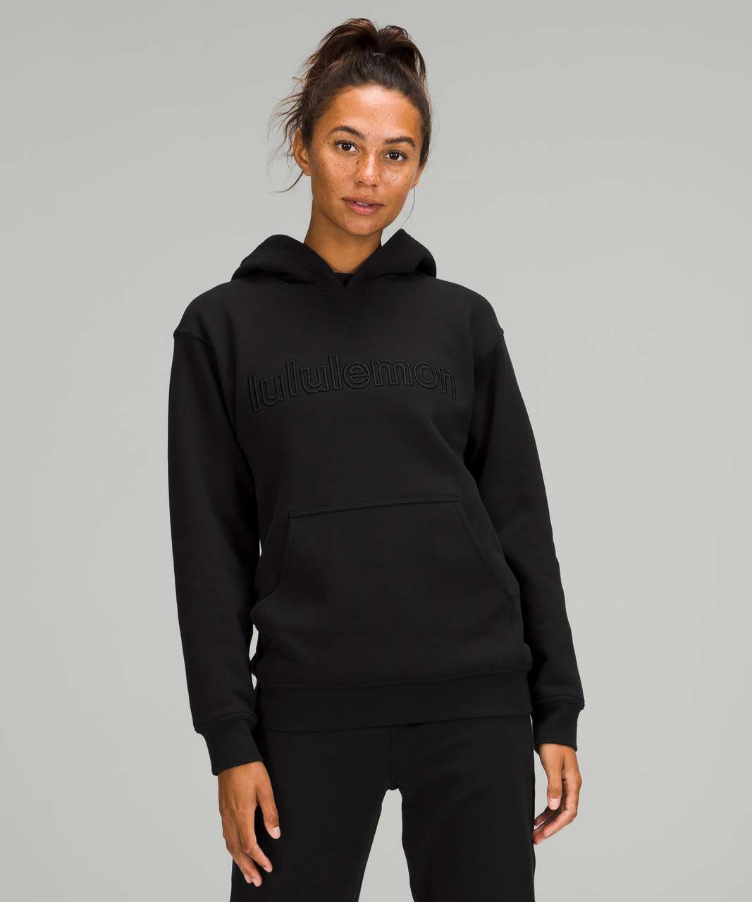 LULU®  HELLO HELLO EMBROIDERED HOODIE (BLACK) - LULULUVELY