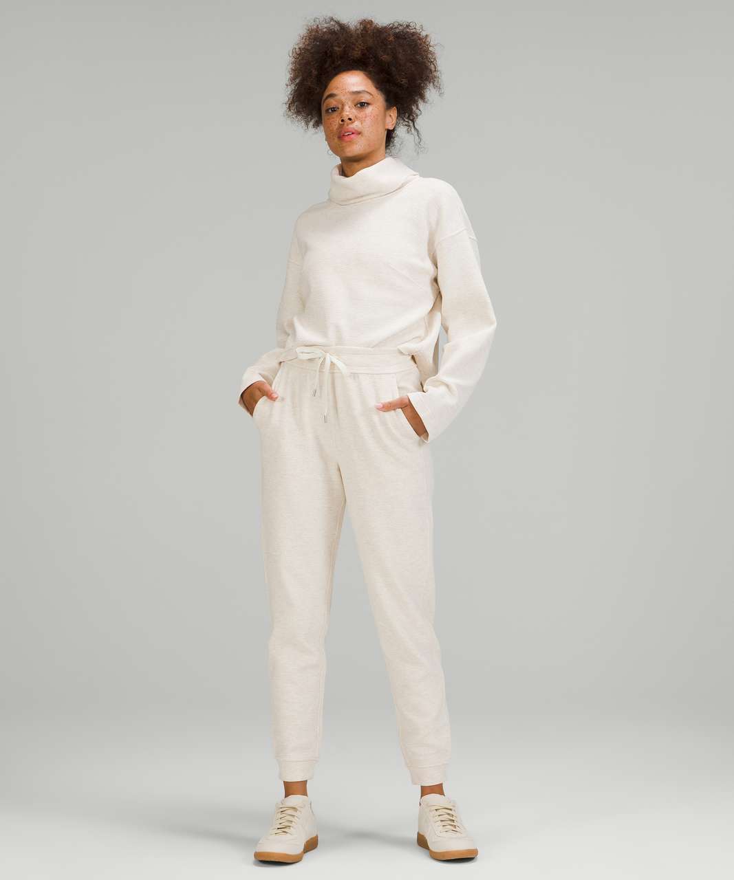 Lululemon Brushed Softstreme Ribbed High-Rise Jogger - White Opal - lulu  fanatics