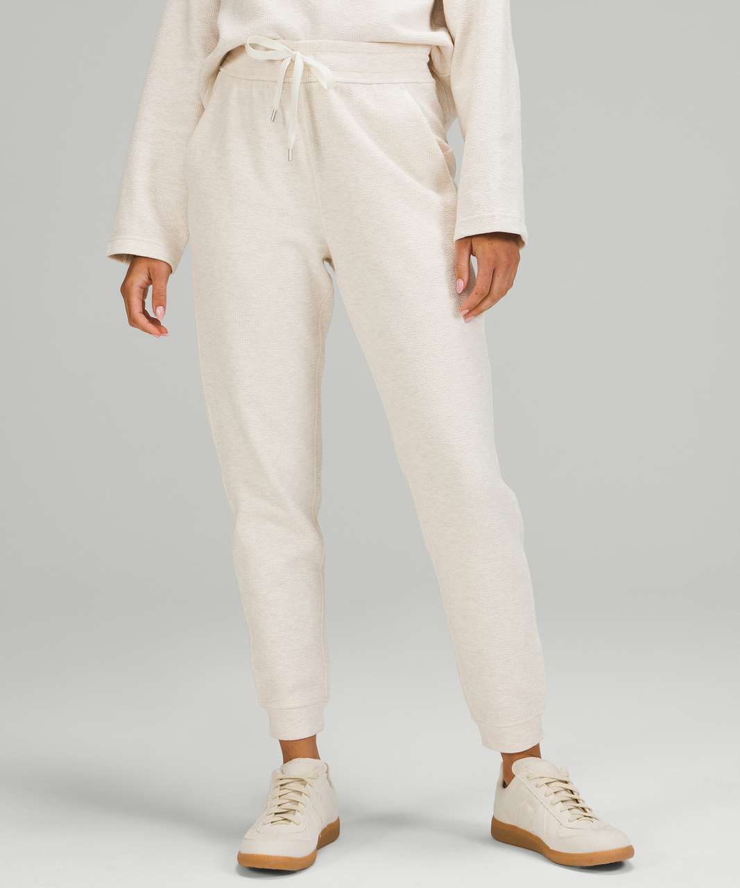 Lululemon Ribbed High-Rise Jogger 25 *7/8 Length - Heathered White Opal -  lulu fanatics