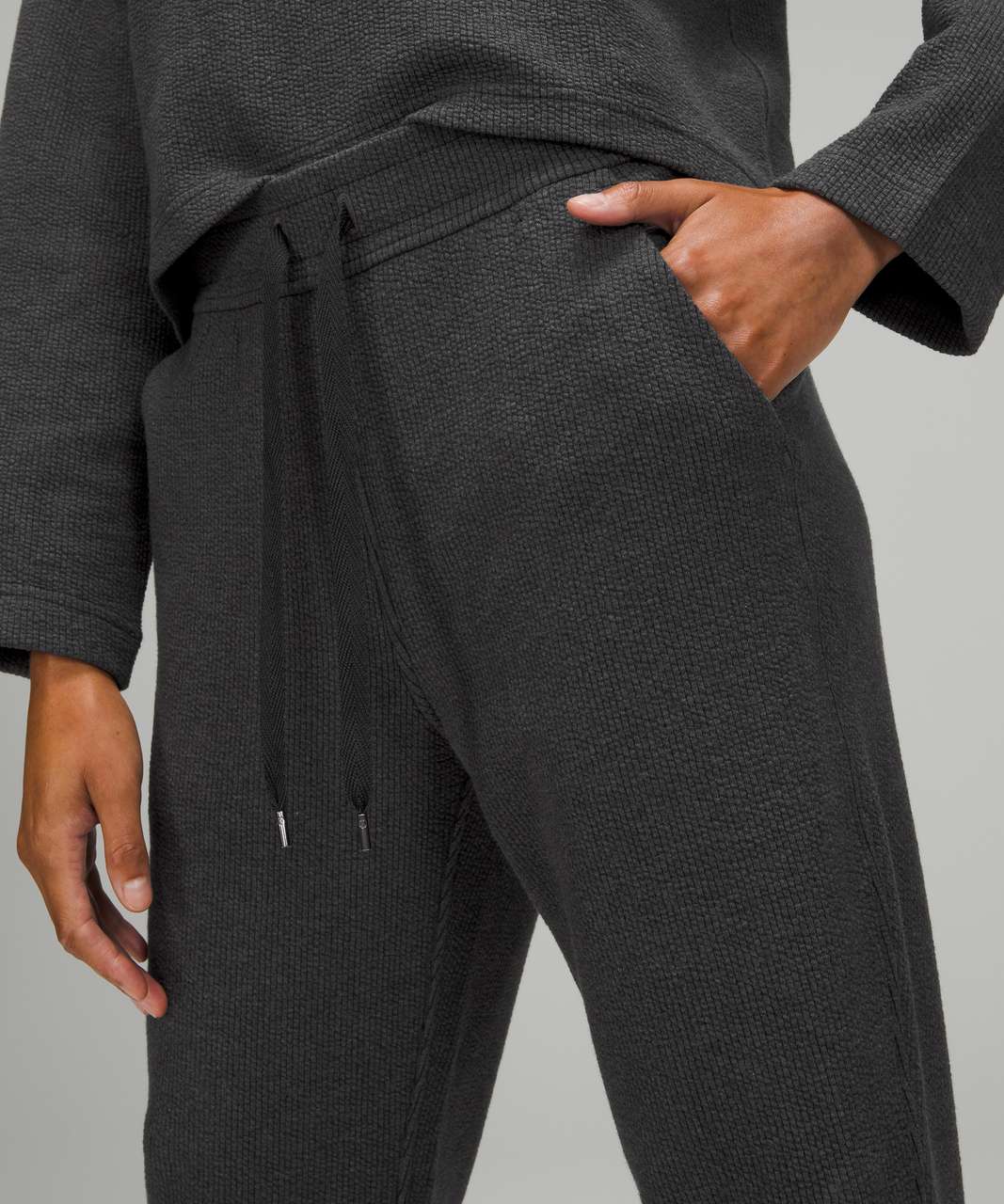 Lululemon Ribbed High-Rise Jogger 25 *7/8 Length - Heathered Black - lulu  fanatics