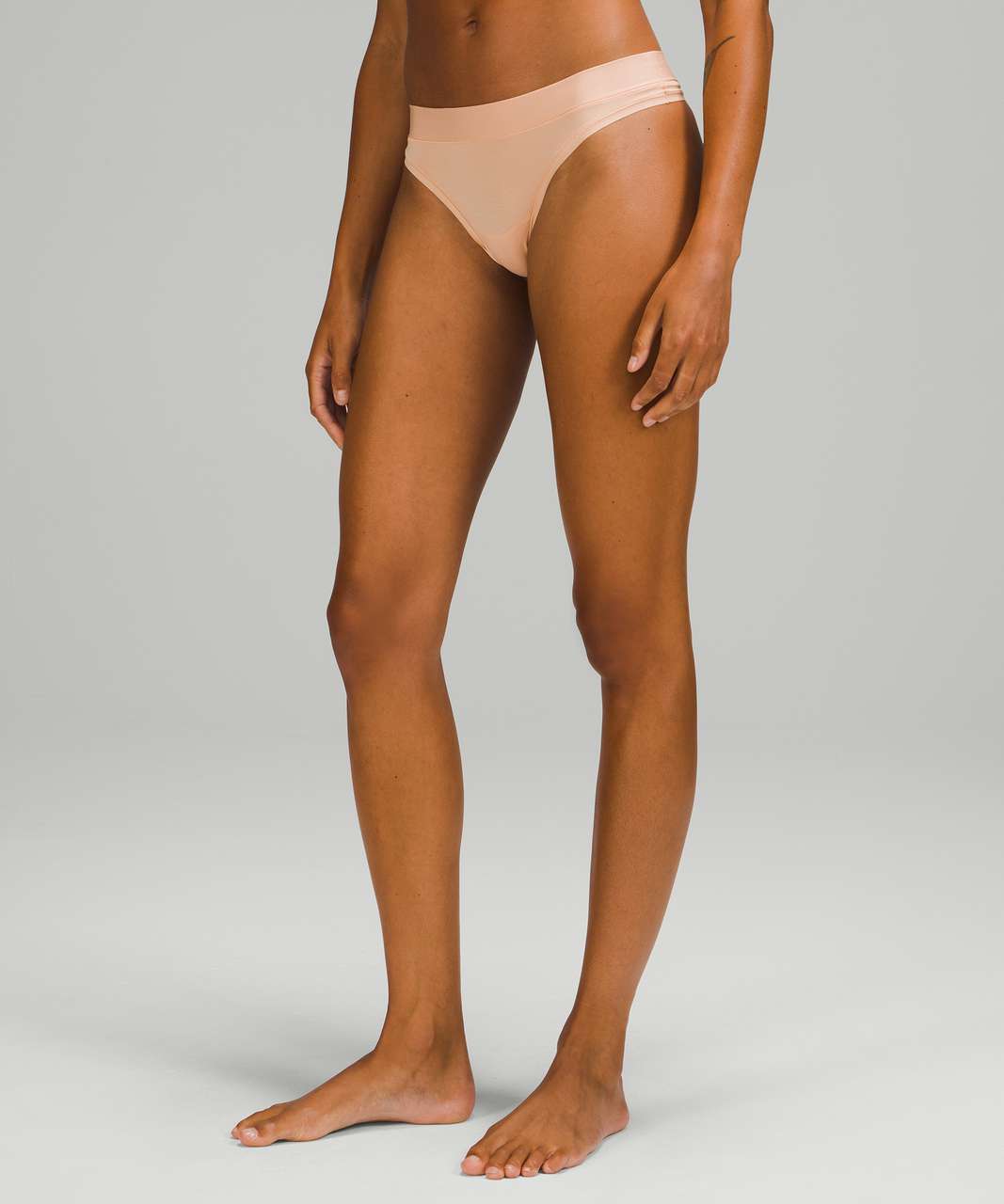 Lululemon UnderEase Mid Rise Thong Underwear 3 Pack - Aztec Brick / Bleached Apricot / Scatter Petal Pink Rosebud Pink Mist Brier Rose