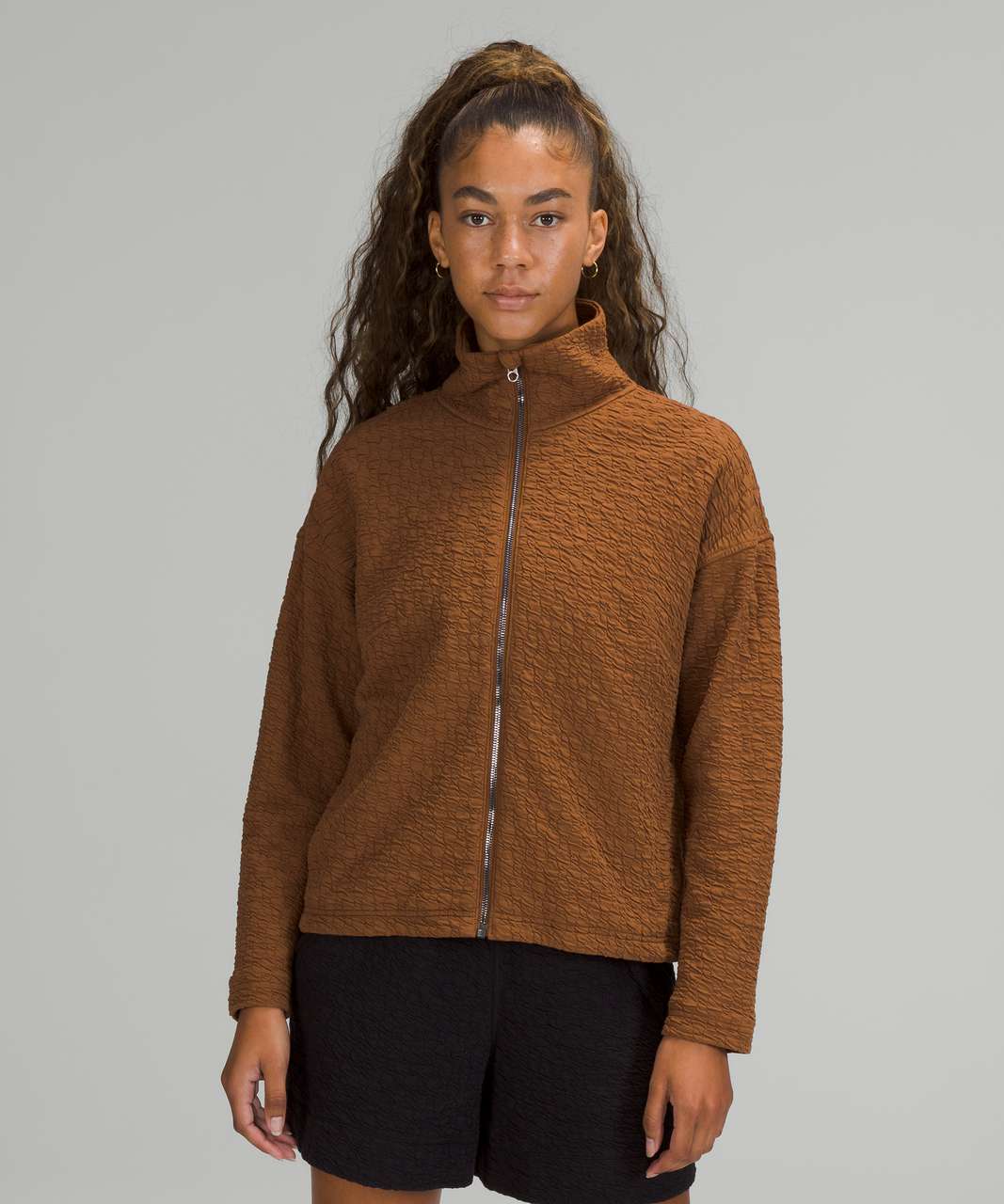 Lululemon Rippled Full Zip Jacket - Copper Brown