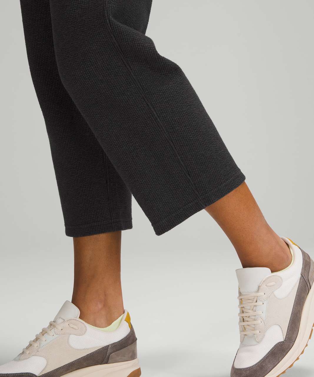 Lululemon Ribbed Straight Leg Super-High-Rise Crop 23 - Heathered White  Opal - lulu fanatics