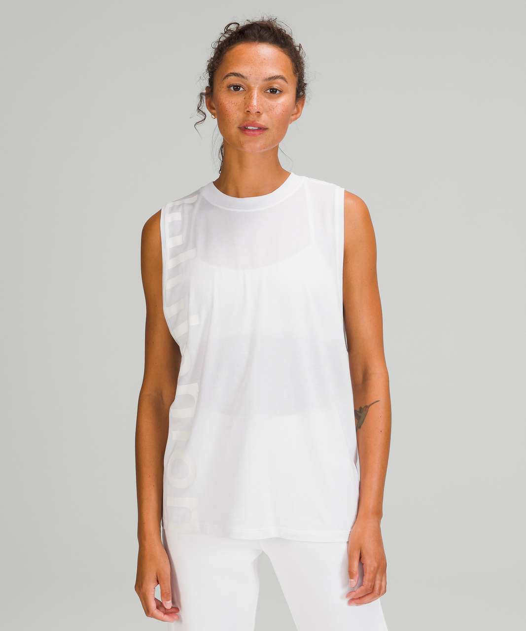 White Pima Cotton Sleeveless Tank Top