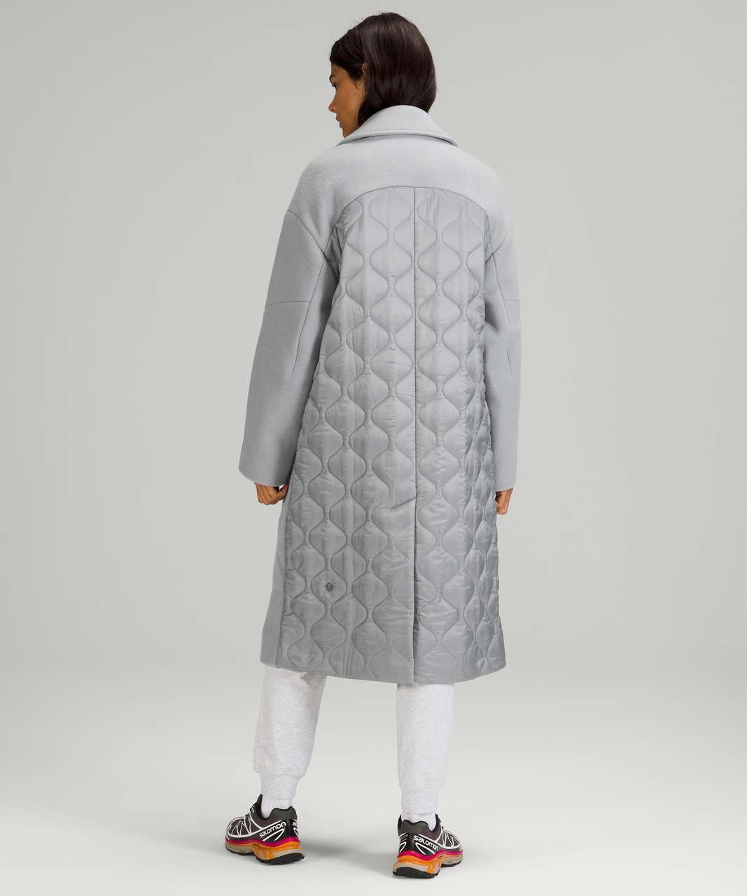 Lululemon Wool Long Coat - Light Grey - lulu fanatics