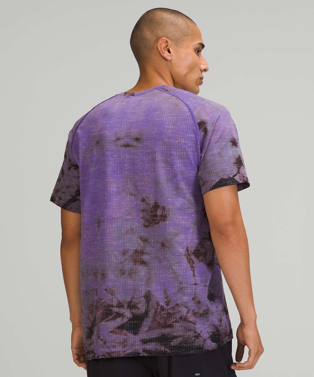 Lululemon Metal Vent Tech Short Sleeve Shirt 2.0 - Disconnect Marble Dye Petrol Purple / Black Granite