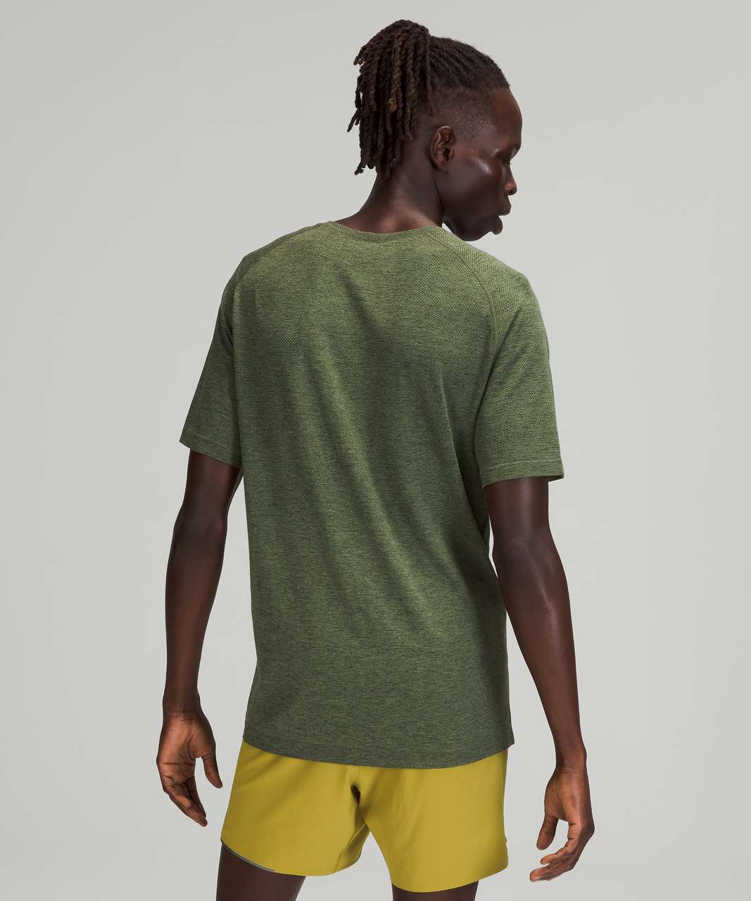 Lululemon Rulu Mock Neck Short Sleeve Shirt In Heathered Rainforest Green