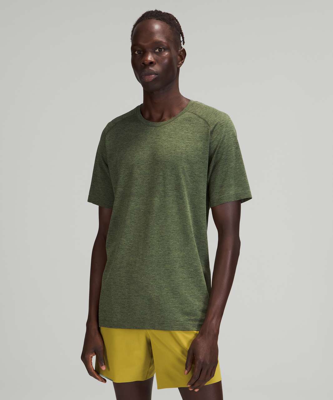 LULULEMON MENS THE FUNDAMENTAL SHORT SLEEVE TEE, BREEZE DYE GREEN TWILL,  NWT, XS