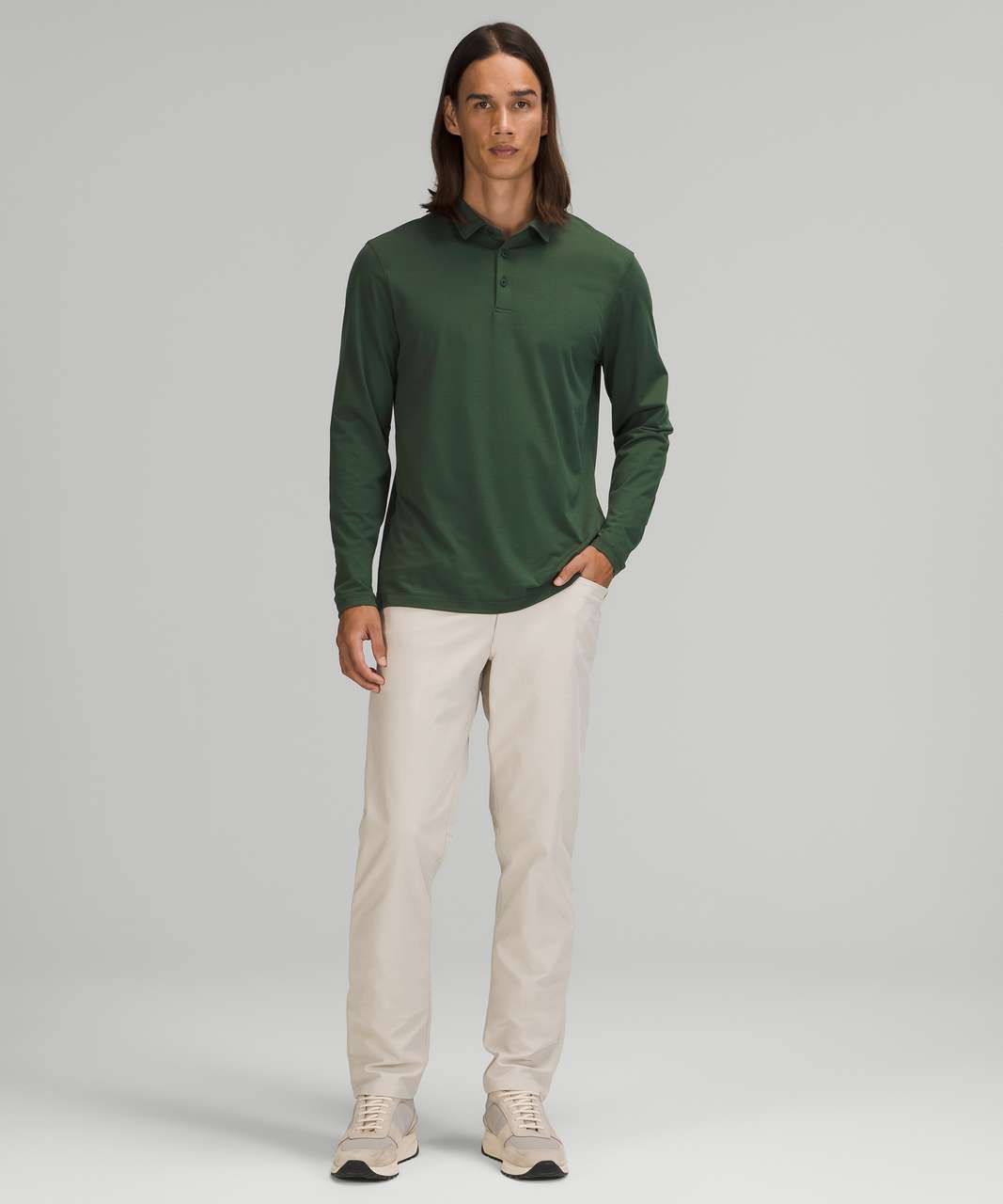 Lululemon Evolution Long Sleeve Polo - Rainforest Green