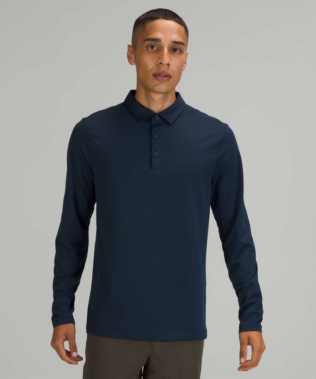 Lululemon Evolution Long Sleeve Polo - Heathered Vapor - lulu fanatics