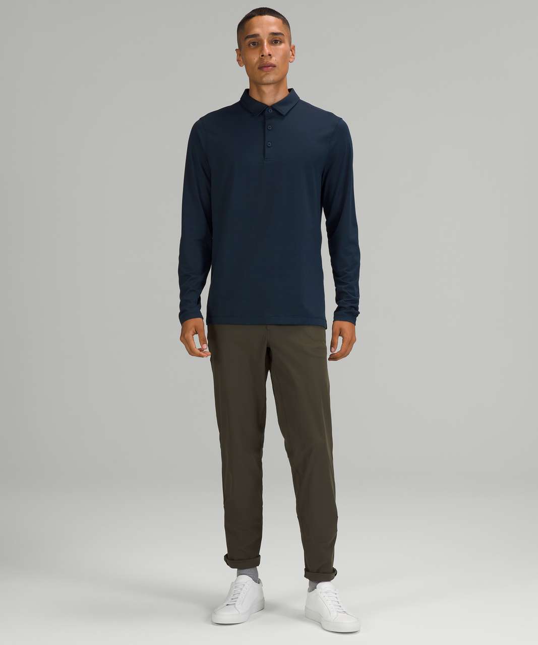 Lululemon Evolution Long Sleeve Polo - Nautical Navy - lulu fanatics