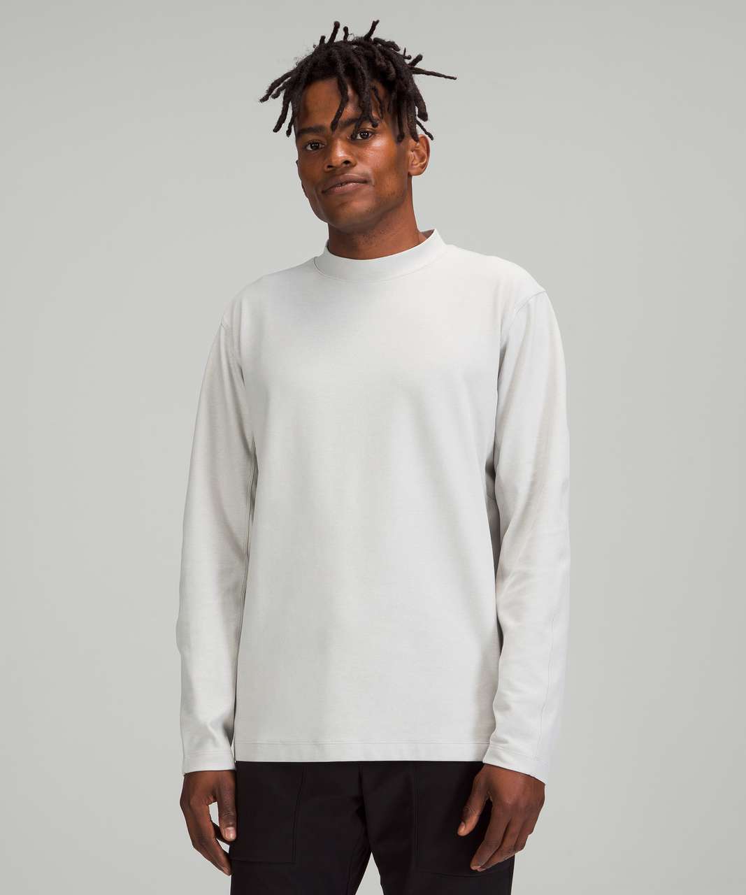 Lululemon Rulu Mock Neck Long Sleeve - Heathered Dove Grey - lulu fanatics