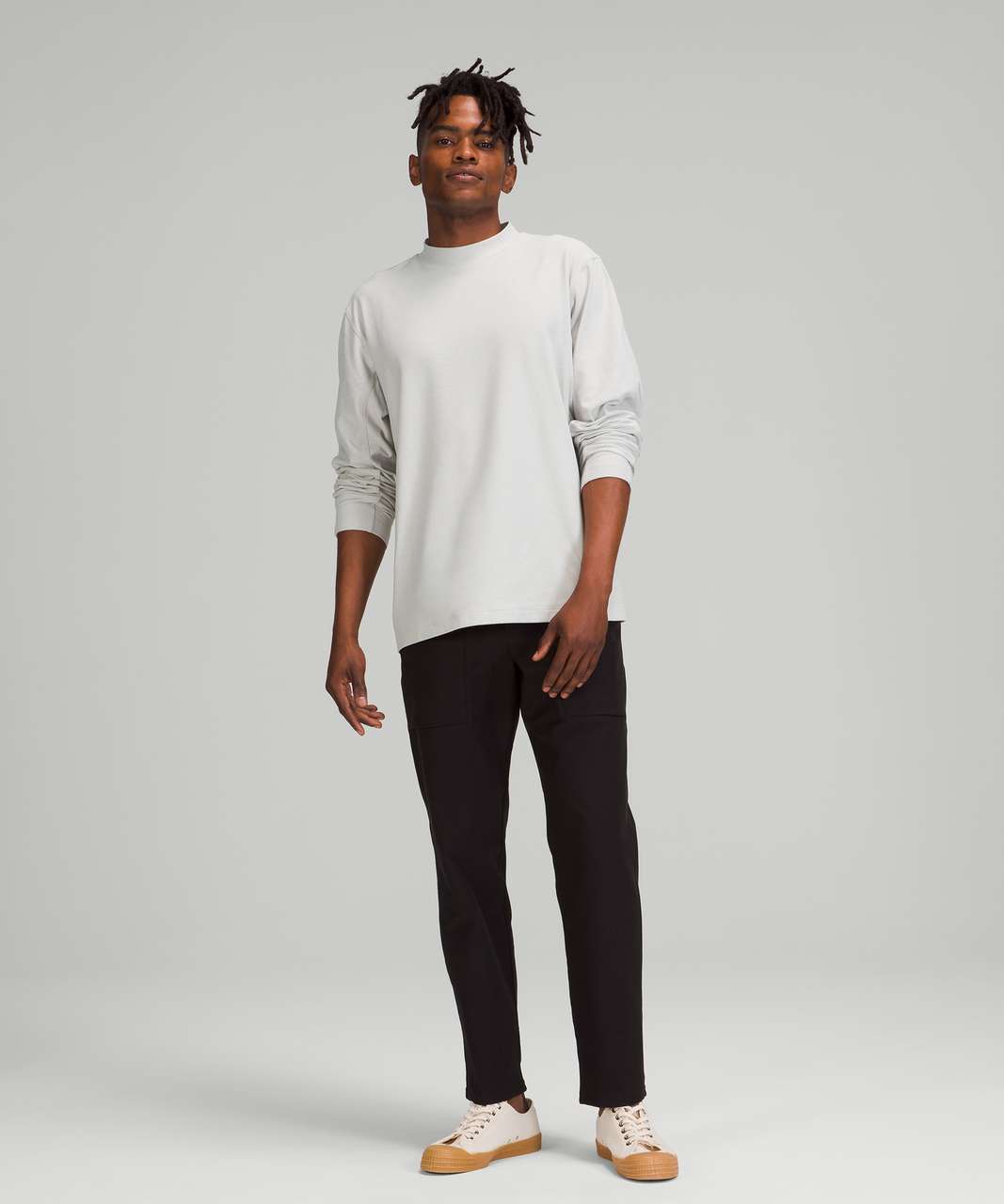 Lululemon Rulu Mock Neck Long Sleeve - Heathered Dove Grey