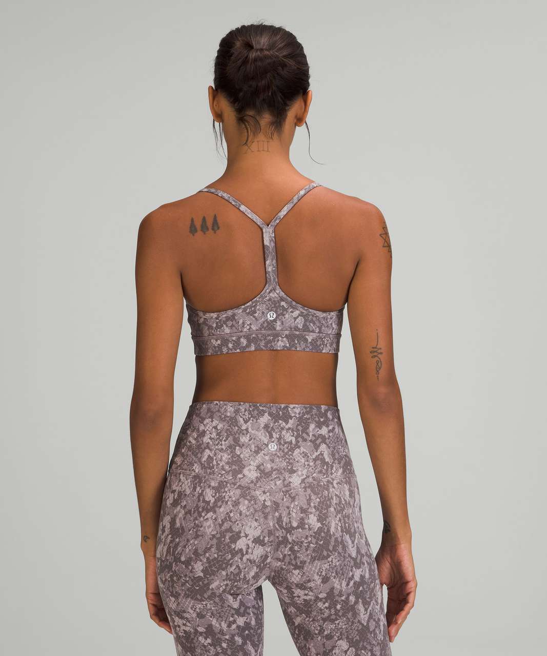 Lululemon Flow Y Bra *Nulu - Twillines Ice Grey Black - lulu fanatics